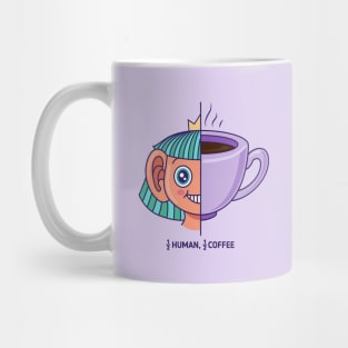 Half human, half coffee illustration Mug